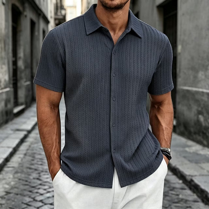 Polo Homem Jacquard Casual Primavera Verão
