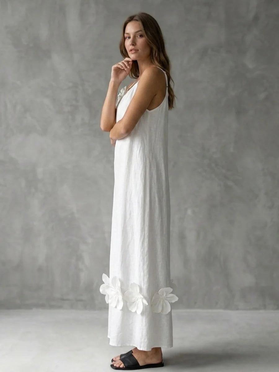 Vestido Midi Floral 3d Con Tirantes