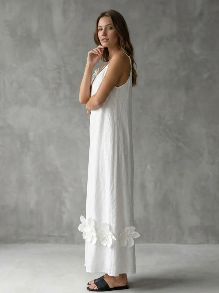 Vestido Midi Floral 3d Con Tirantes