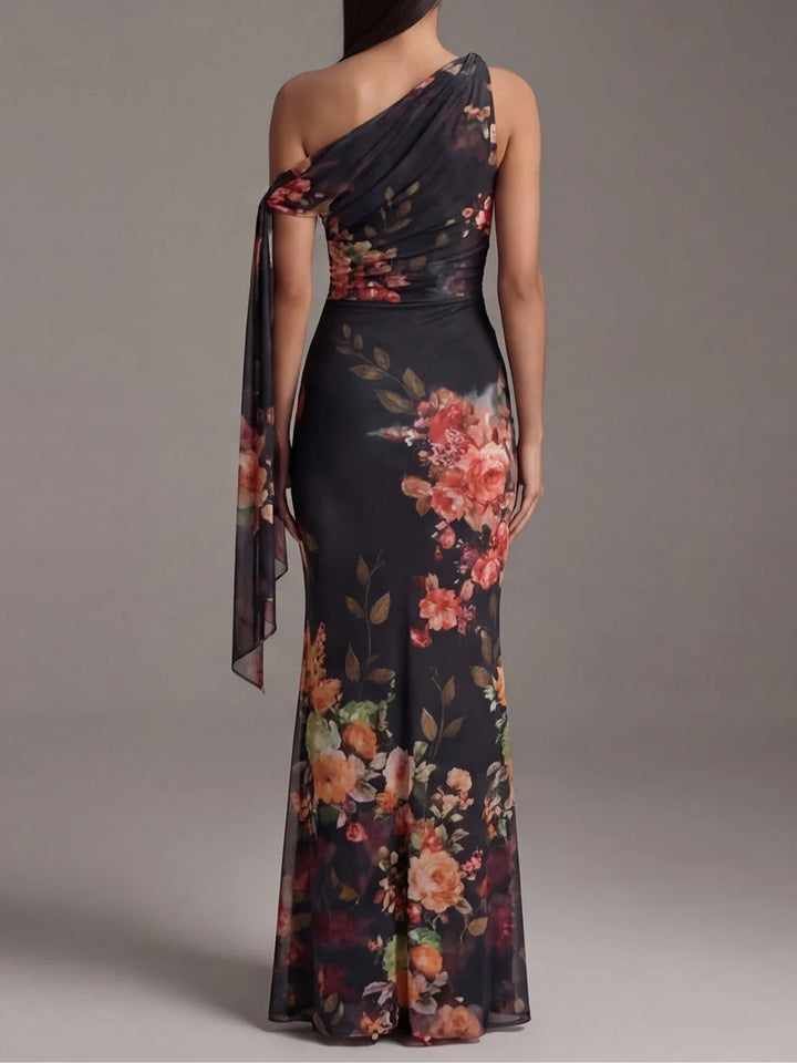 Eulalia | Vestido Maxi Floral De Un Hombro