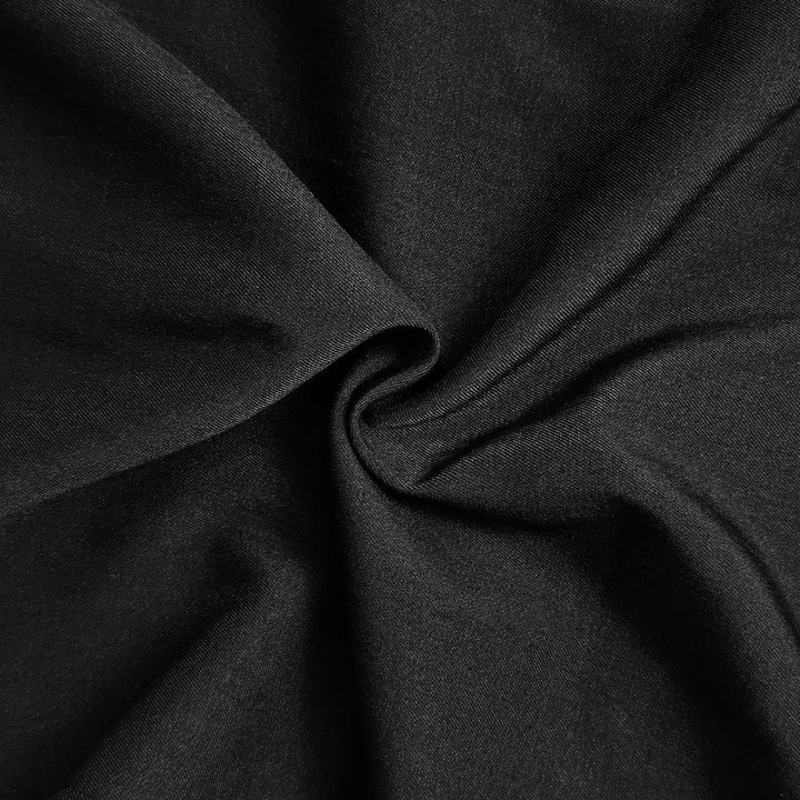 Vestido Maxi Corte En A De Cintura Alta Plisado Con Bolsillos, Color Liso, Cremallera Y Cuello Mao
