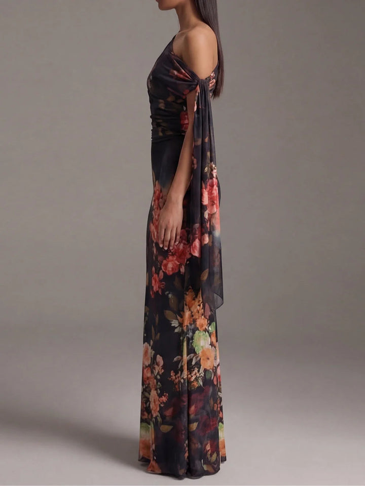 Eulalia | Vestido Maxi Floral De Un Hombro
