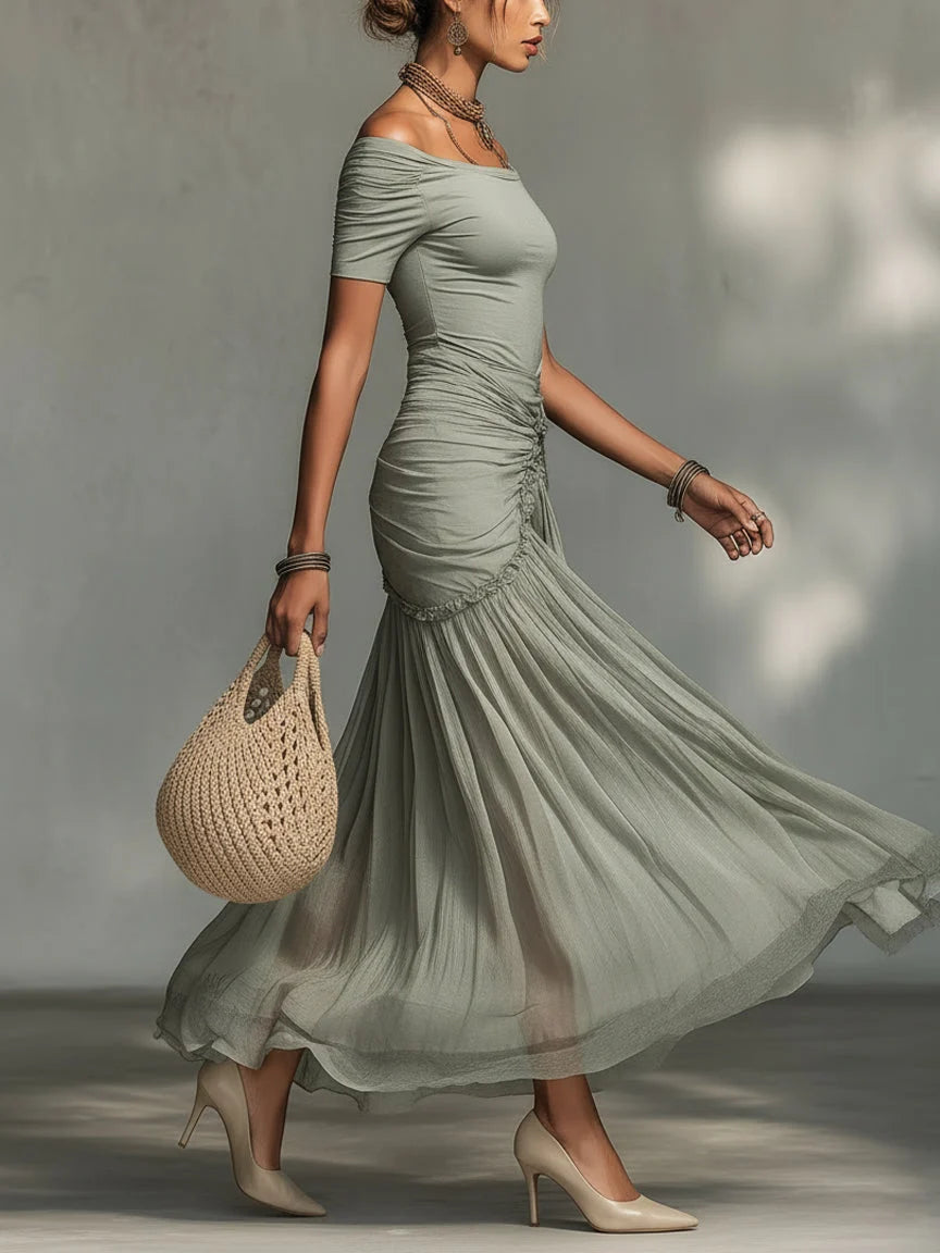 Noemia | Vestido Maxi De Hombros Descubiertos