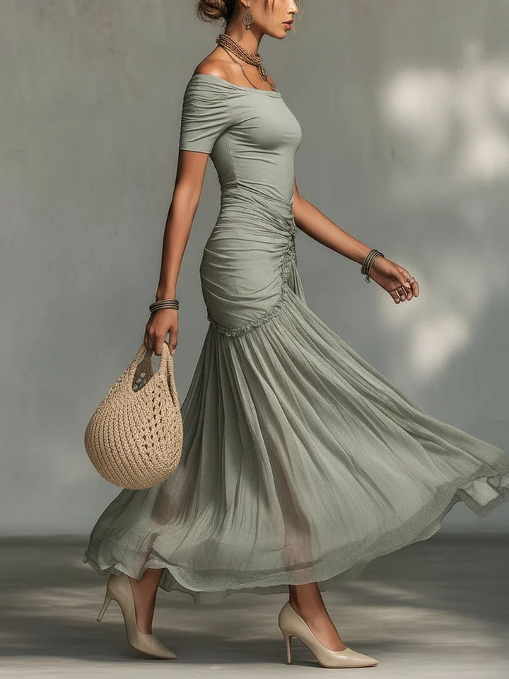 Noemia | Vestido Maxi De Hombros Descubiertos