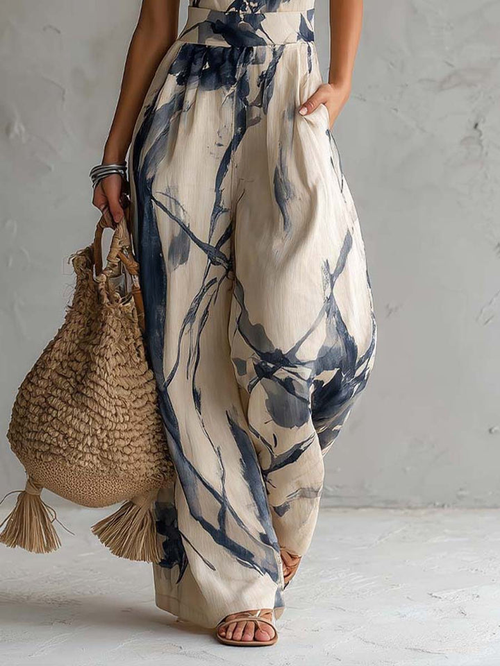 Ofelia | Mono Estampado Con Bolsillos