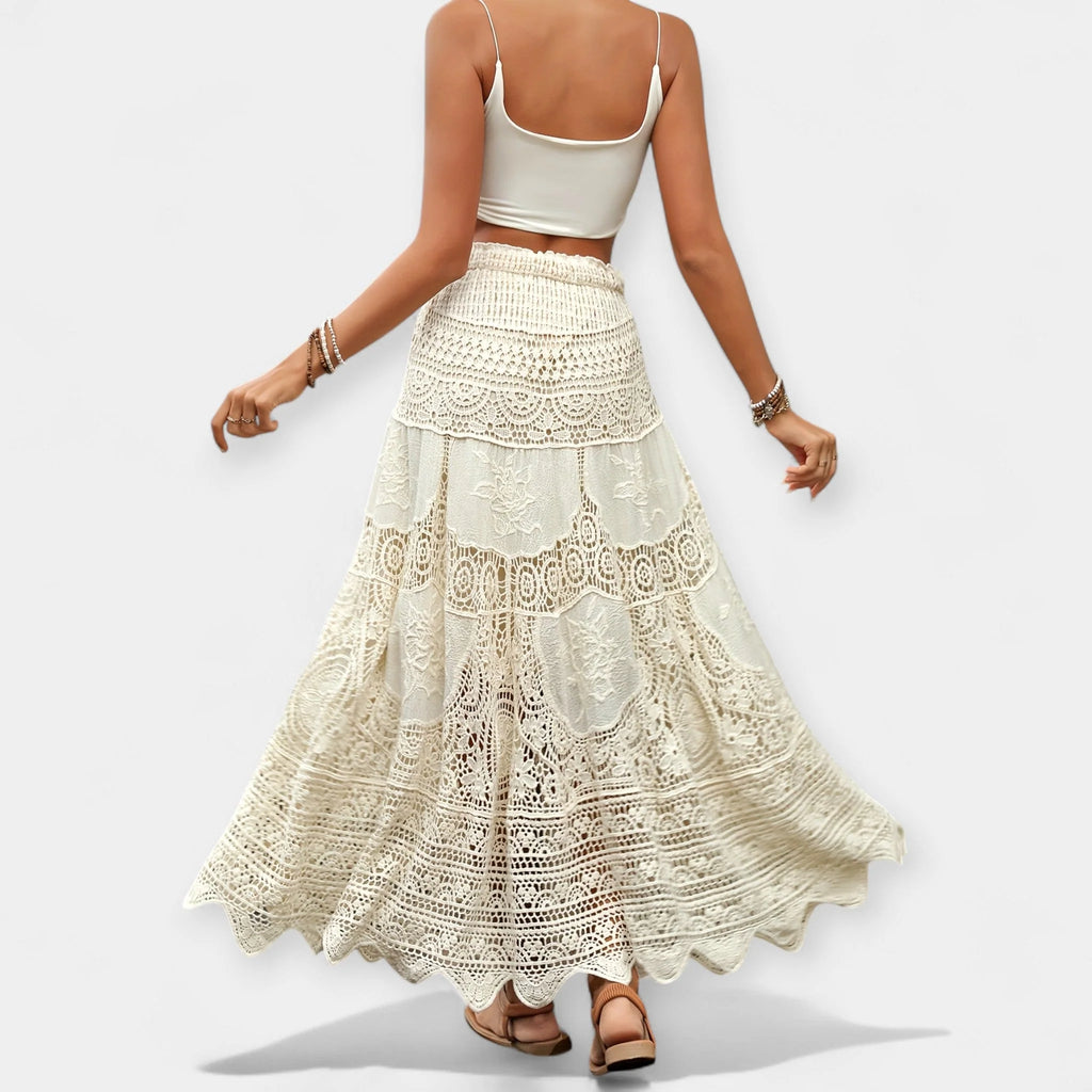 Falda Midi con Encaje