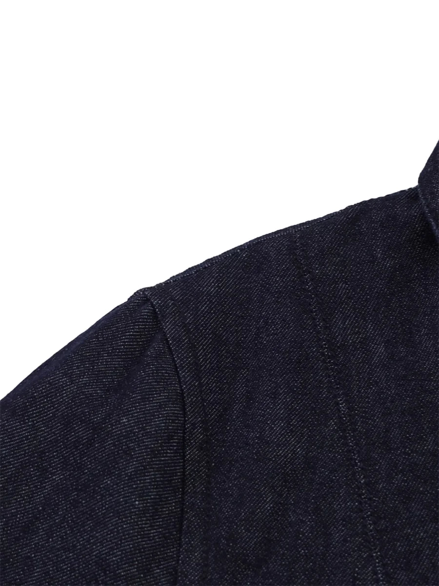 Blusa Camisa Color Sólido Plisada Con Botones Manga Larga Y Solapa