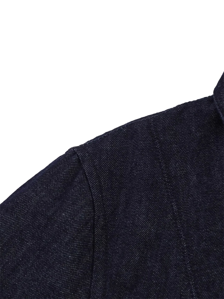 Blusa Camisa Color Sólido Plisada Con Botones Manga Larga Y Solapa