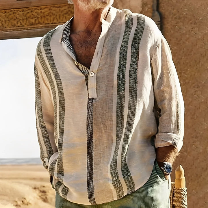 Dale - Men's Loose Striped Shirt