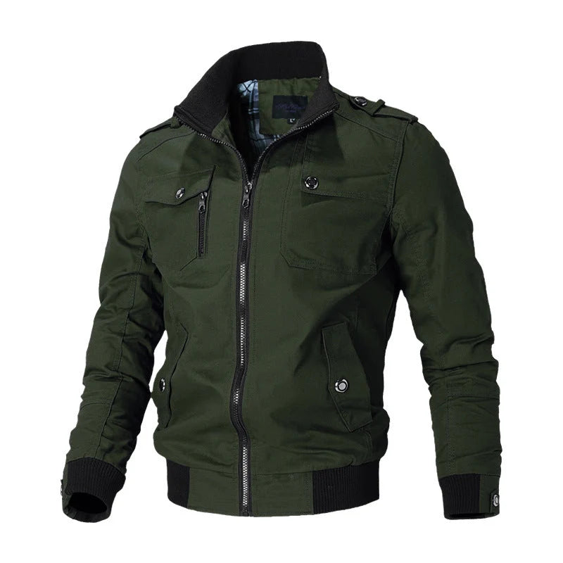 Falcon | Bomber De Lona Para Hombre Con Puños Acanalados Y Bolsillos En El Pecho