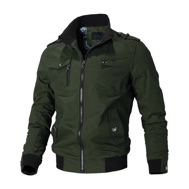 Falcon | Bomber De Lona Para Hombre Con Puños Acanalados Y Bolsillos En El Pecho