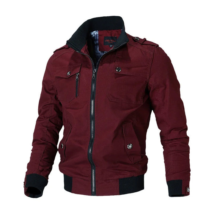 Falcon | Bomber De Lona Para Hombre Con Puños Acanalados Y Bolsillos En El Pecho