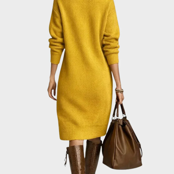 Nancy | Elegant Button-Up Winter Midi Dress
