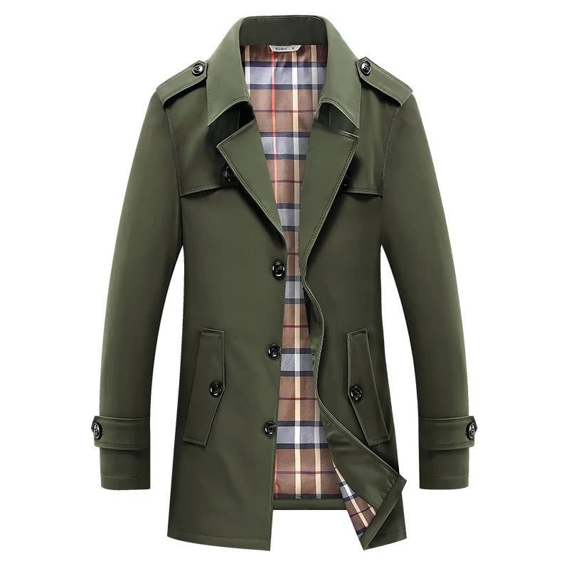 Chester | Sobretodo Tipo Trench Para Hombre Con Forro A Cuadros Y Charreteras