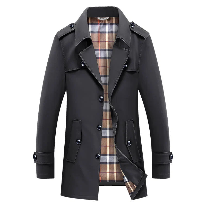 Chester | Sobretodo Tipo Trench Para Hombre Con Forro A Cuadros Y Charreteras