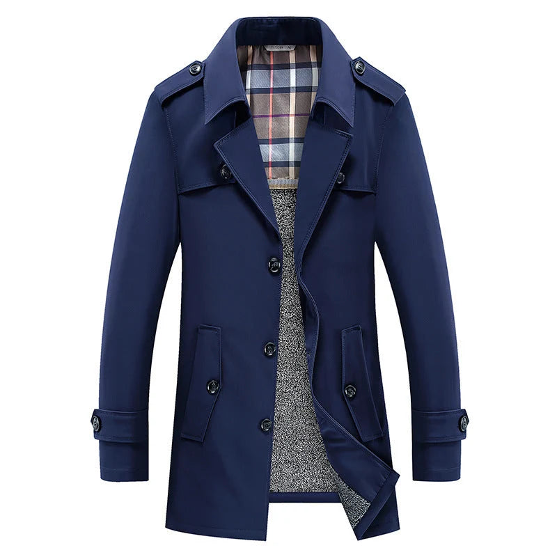 Winston | Sobretodo Impermeable Para Hombre Con Forro Térmico Acolchado Y Forro Interior A Cuadros