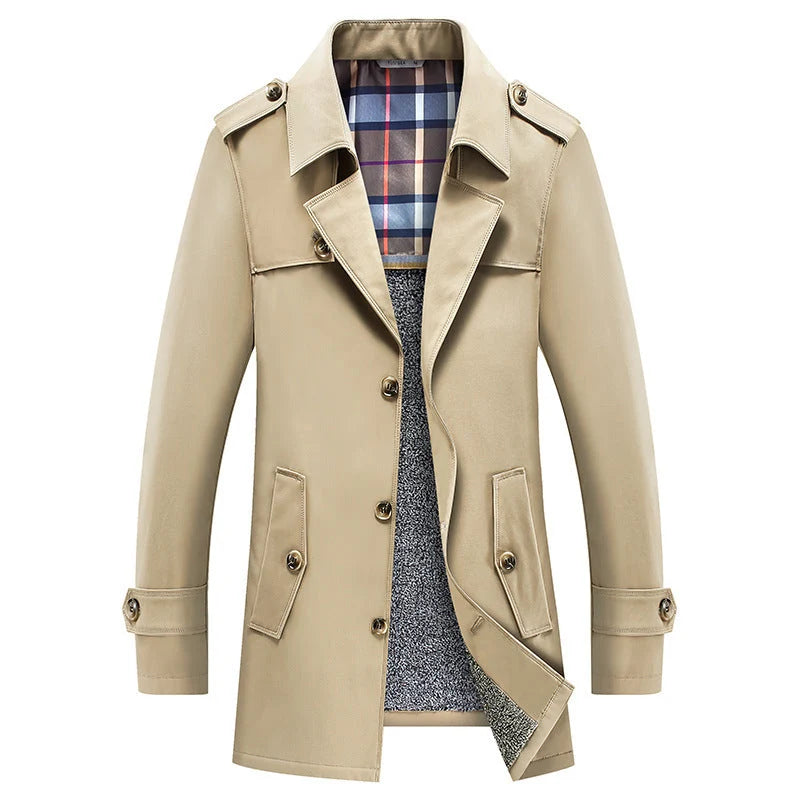 Winston | Sobretodo Impermeable Para Hombre Con Forro Térmico Acolchado Y Forro Interior A Cuadros