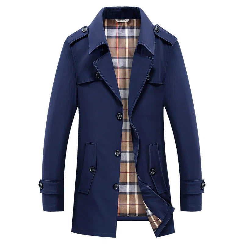 Chester | Sobretodo Tipo Trench Para Hombre Con Forro A Cuadros Y Charreteras