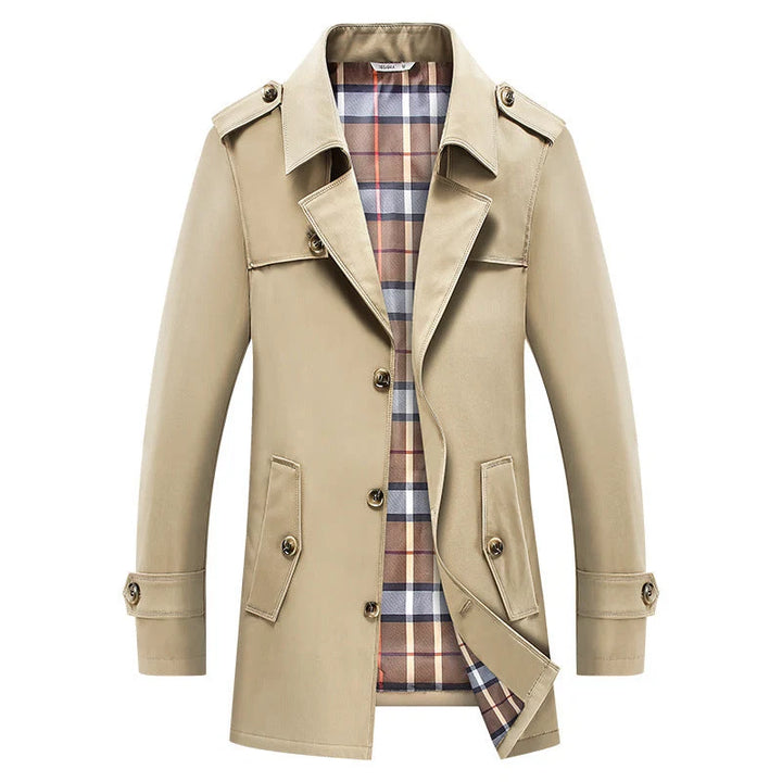 Chester | Sobretodo Tipo Trench Para Hombre Con Forro A Cuadros Y Charreteras
