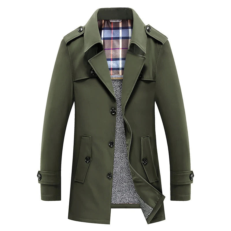 Winston | Sobretodo Impermeable Para Hombre Con Forro Térmico Acolchado Y Forro Interior A Cuadros