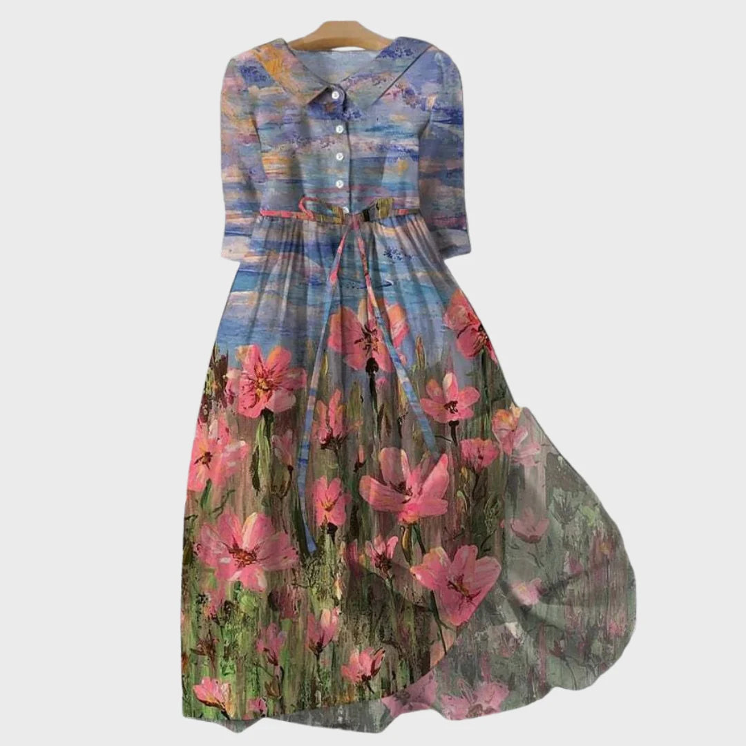Vestido con estampa impresionista