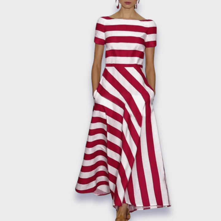 Lucía - Vestido Maxi De Rayas Hecho A Mano