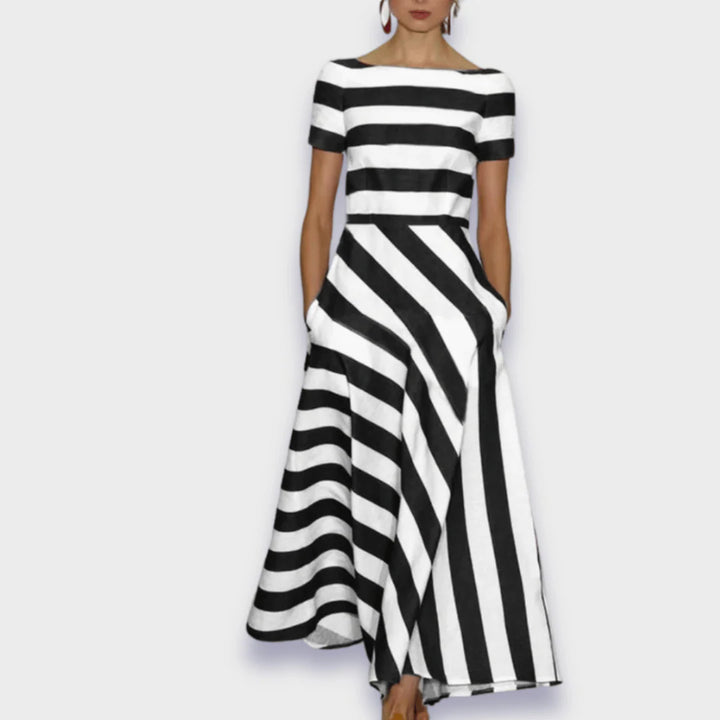 Lucía - Vestido Maxi De Rayas Hecho A Mano