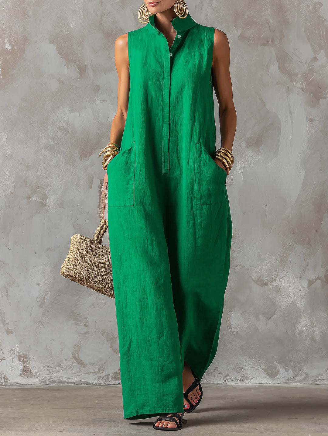 Sveva | High-Neck Flowy Jumpsuit