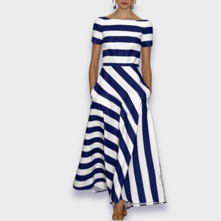 Lucía - Vestido Maxi De Rayas Hecho A Mano