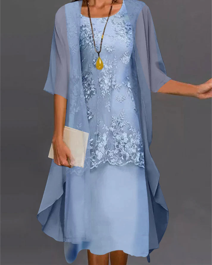 Chona | elegante vestido de dos piezas de chiffon