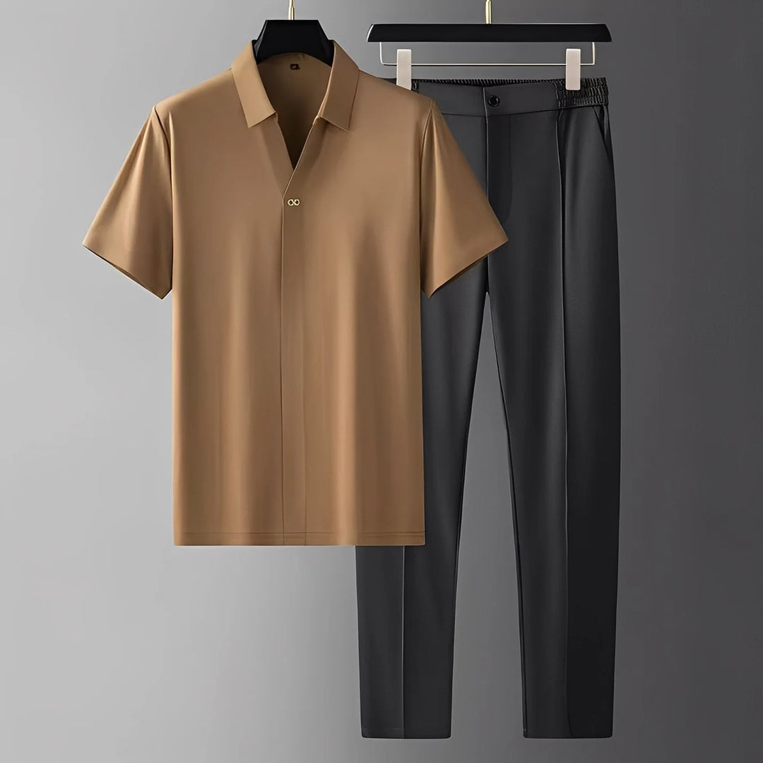 Alexander - Conjunto Polo Corto Y Pantalones Elegantes Para Hombre