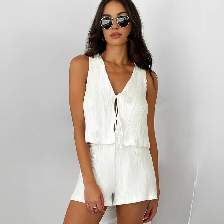 Aisha - Conjunto De Chaleco Y Short Desenfadado
