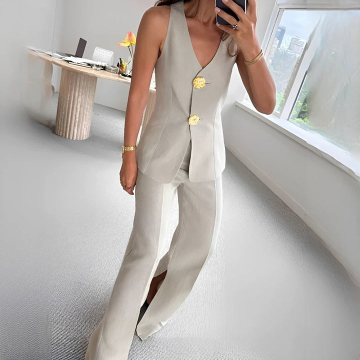 Verna - Conjunto Casual De Top Sin Mangas Y Pantalones