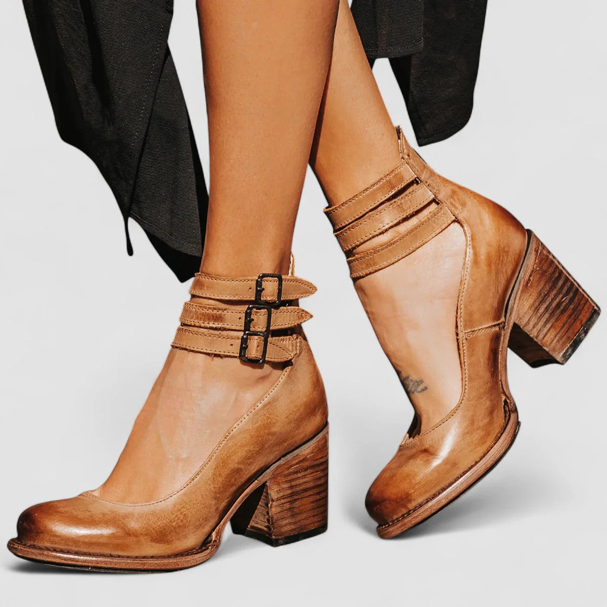 Ginevra | Zapatos de Tacón Alto con Múltiples Tiras y Suela Gruesa