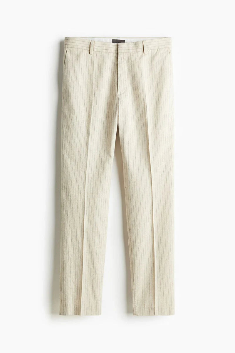 Pantalones Tailor Made De Rayas Para Hombre - Casual Inteligente Y Elegante