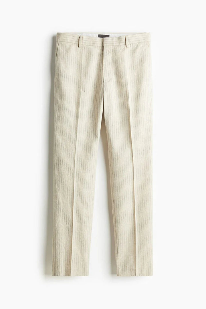 Pantalones Tailor Made De Rayas Para Hombre - Casual Inteligente Y Elegante
