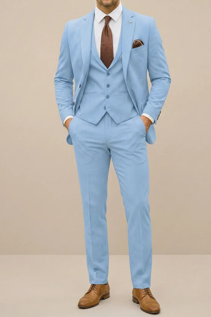 Traje De Hombre De Corte Ajustado Con Tres Piezas Estilo Primaveral Elegante Para Bodas Y Negocios