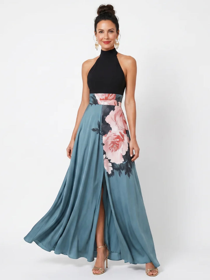 Olga - Vestido Maxi Floral Con Corpío Halter