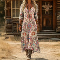 MARIA - VESTIDO CASUAL DE MANGA LARGA CON INSPIRACIÓN VINTAGE
