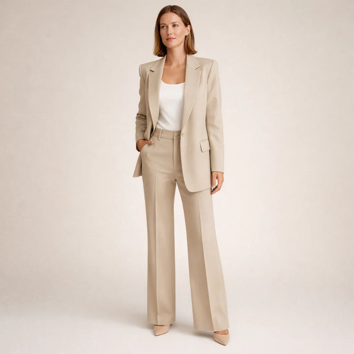 Vanessa - Conjunto Elegante Com Calças de Perna Larga