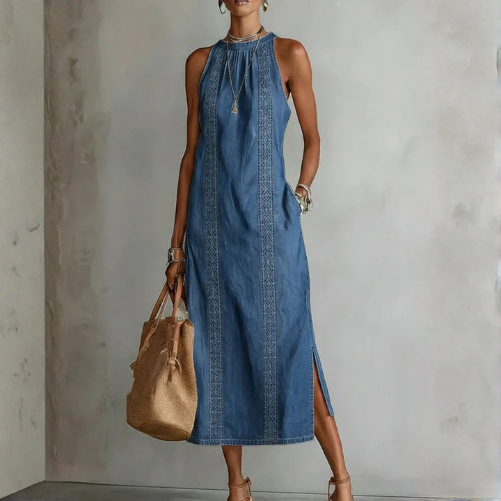 Júlia - Vestido De Ganga Com Renda Retro