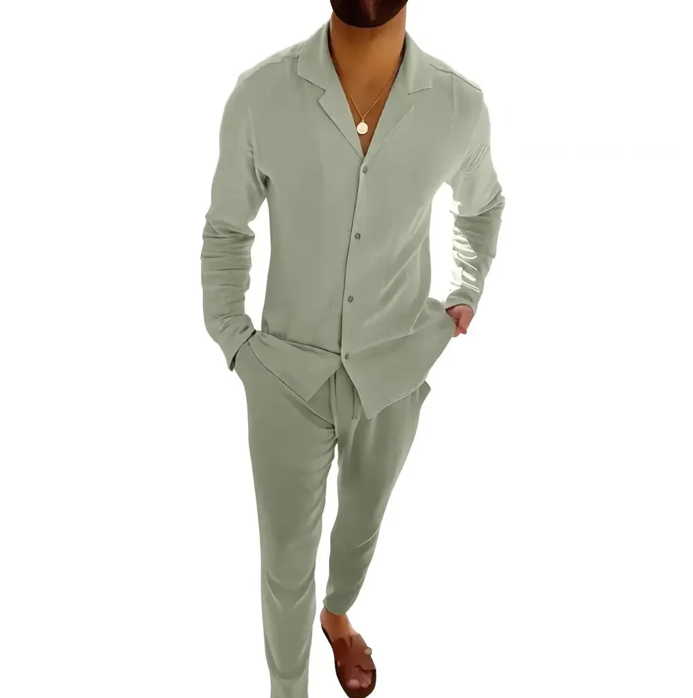 Conjunto Elegante De Dos Piezas Para Hombre Ropa Ligera De Verano Cómodo Casual Y Coordinado