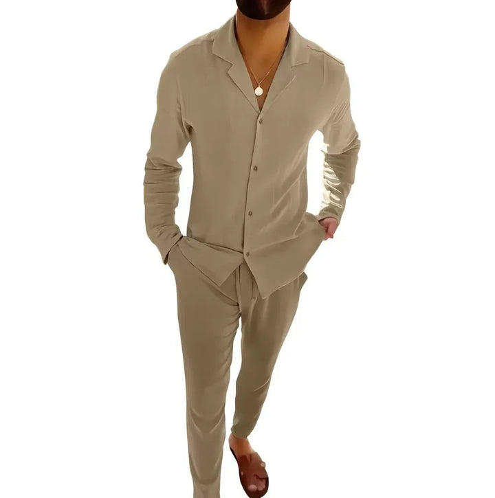 Conjunto Elegante De Dos Piezas Para Hombre Ropa Ligera De Verano Cómodo Casual Y Coordinado