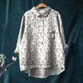 Ruth - camisa casual con patrón floral rosa de primavera