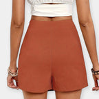 Shorts de cintura alta con falda