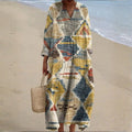 CÁTIA - VESTIDO INSPIRADO EN LO BOHEMIO CON ESTAMPADOS ÉTNICOS