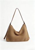 Bolso hobo de paja tejida estilo vacaciones k26051910