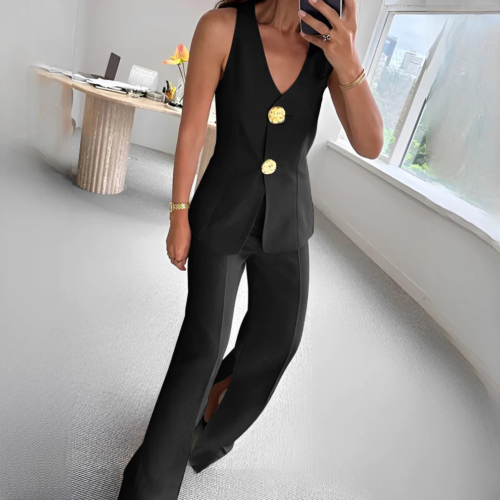 Verna - Conjunto Casual De Top Sin Mangas Y Pantalones