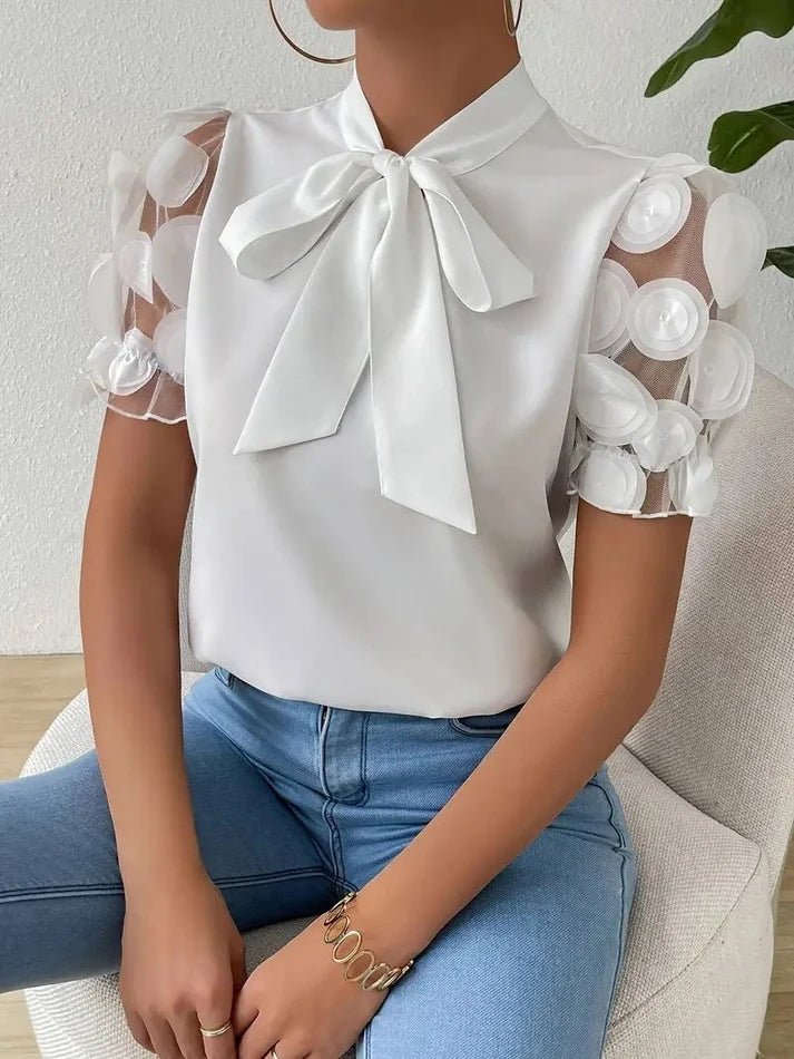 Ángela - Blusa Elegante Con Lazo Para Mujer