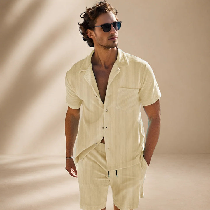 Steven - Camisa Casual Transpirable Con Detalles Calados